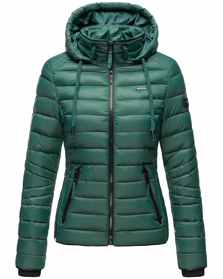 Navahoo Lulana Damen Übergangs Steppjacke mit Kapuze Ocean Green Gr. 36 - S