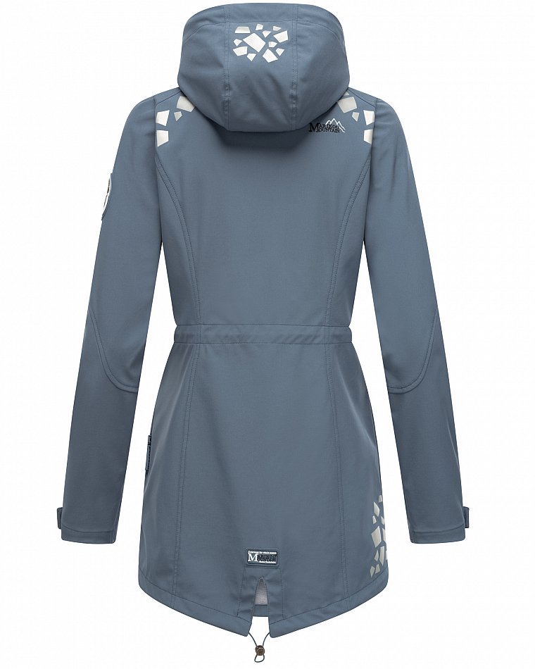 Marikoo Wasserfeste Damen Softshell Übergangsjacke mit Kapuze und Reflektoren Ulissaa Dusty Blue Gr. 42 - XL