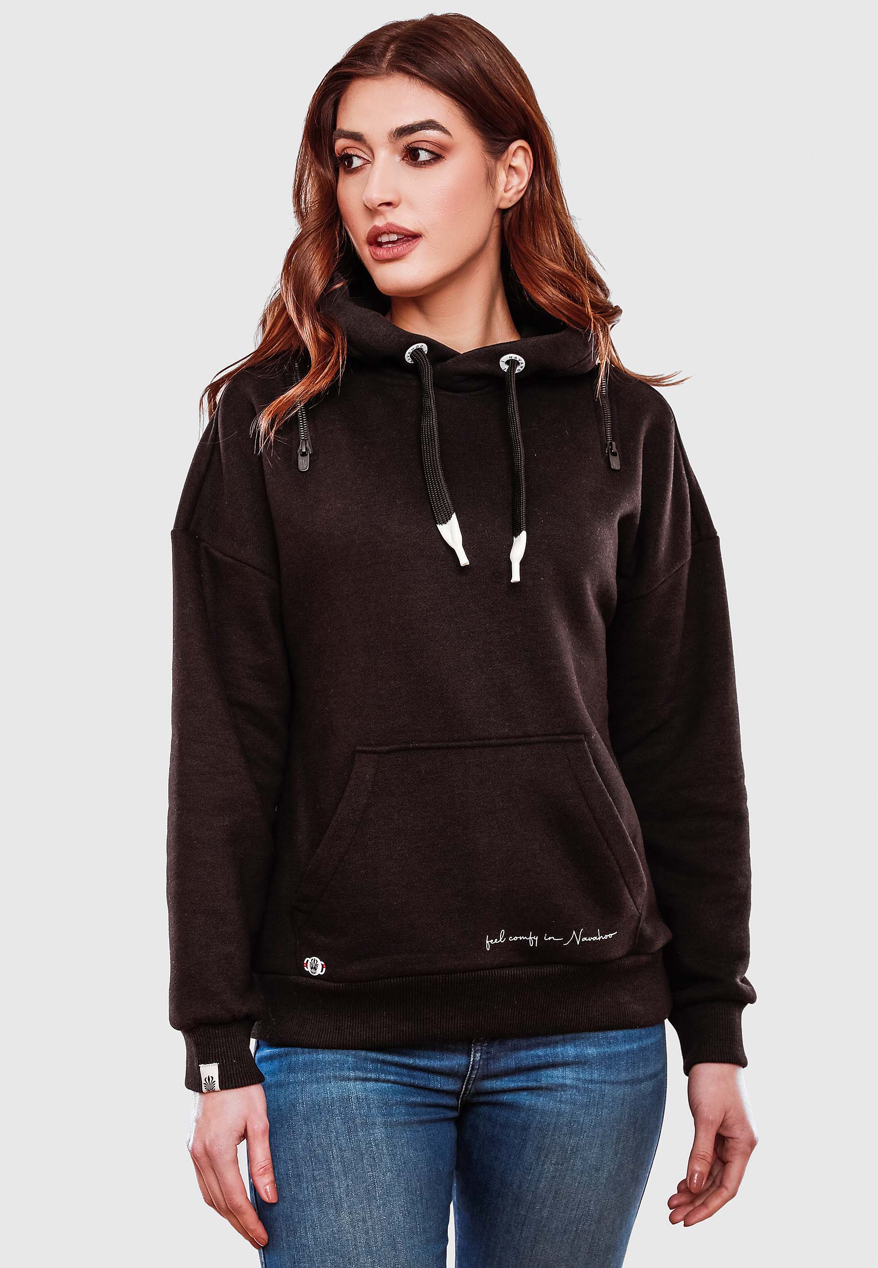 Navahoo Zuckerbärchen Damen Hoodie Kapuzensweatshirt Pullover Schwarz Gr. 38 - M