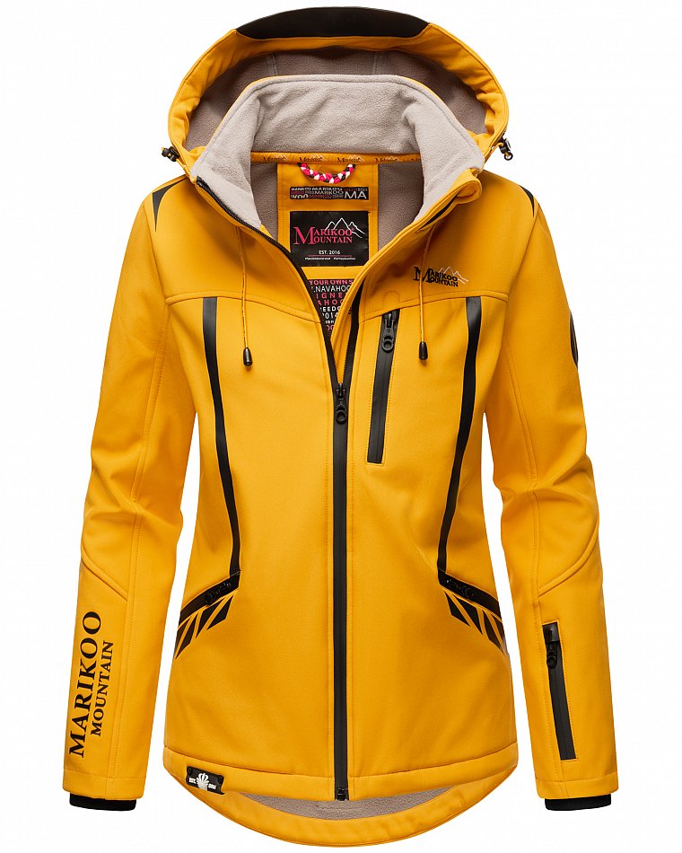 Marikoo Mountain wasserfeste Damen Softshell Regenjacke Mount-Cho-Oyu Amber Yellow Gr. 38 - M