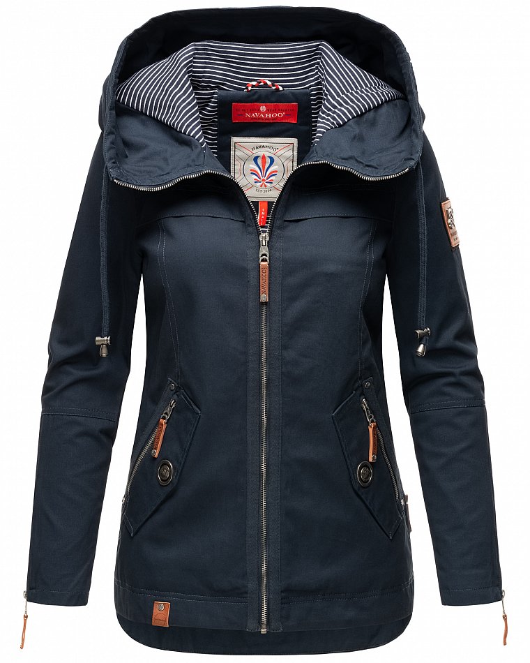 Navahoo Wekoo Damen Übergangsjacke mit Kapuze Navy Gr. 36 - S
