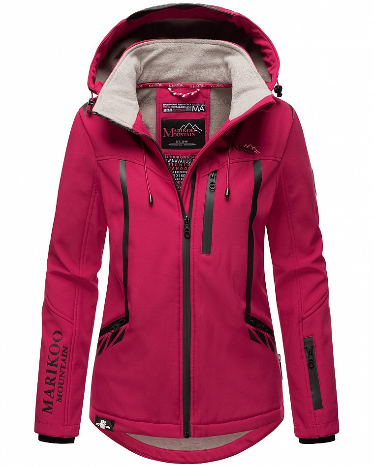 Marikoo Mountain wasserfeste Damen Softshell Regenjacke Mount-Cho-Oyu Fuchsia Gr. 38 - M