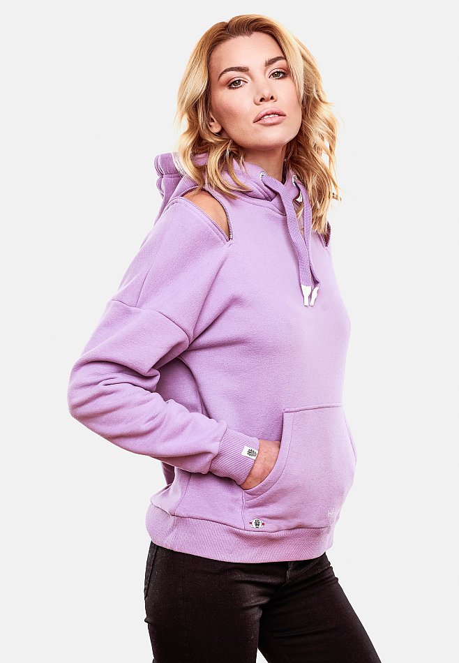 Navahoo Zuckerbärchen Damen Hoodie Kapuzensweatshirt Pullover Lila  Gr. 34 - XS