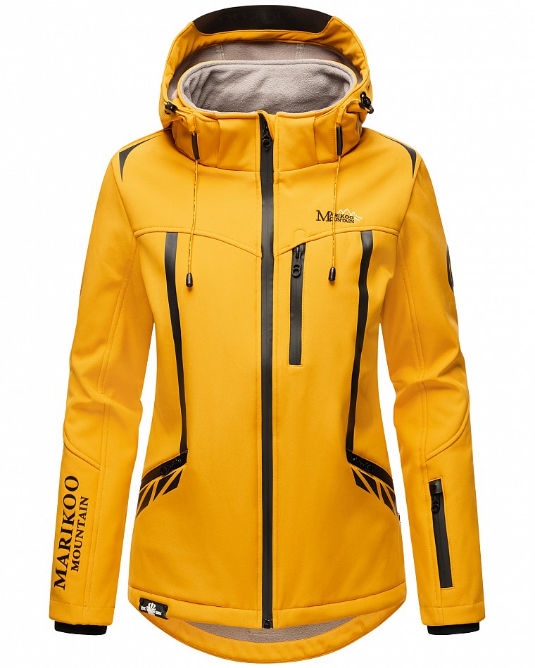 Marikoo Mountain wasserfeste Damen Softshell Regenjacke Mount-Cho-Oyu Amber Yellow Gr. 34 - XS