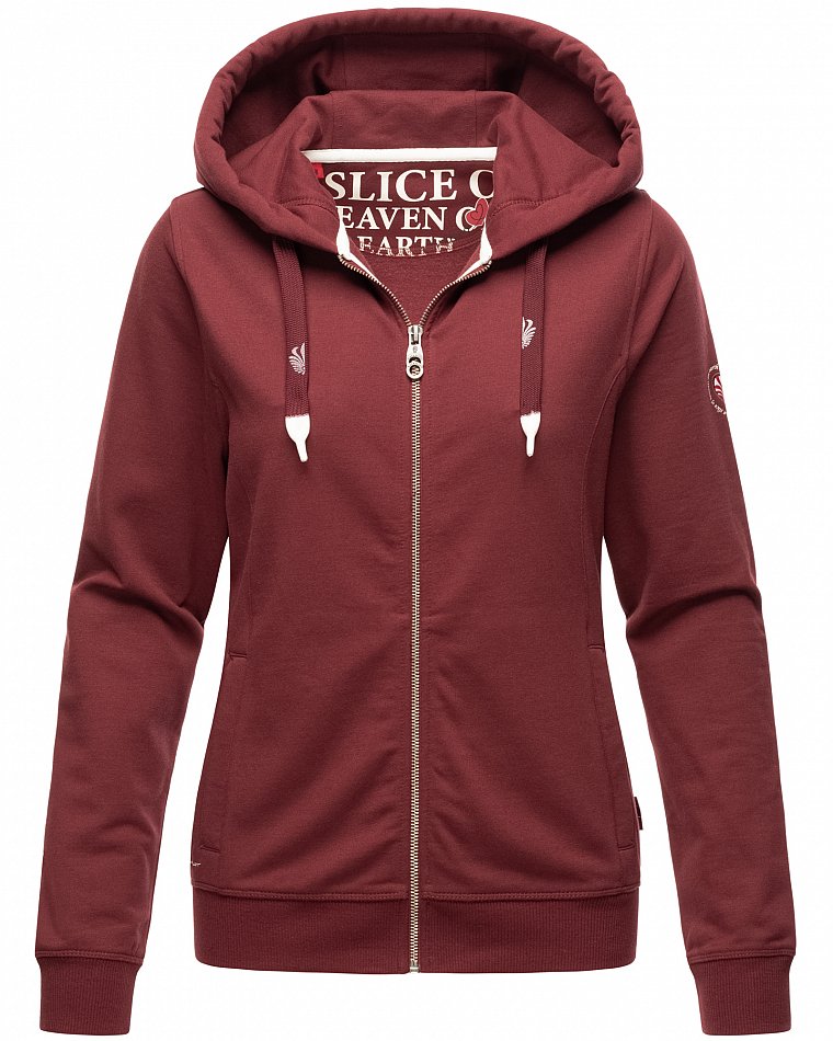 Navahoo Engelshaar Damen Sweatjacke Hoodie Bordeaux Melange Gr. 36 - S