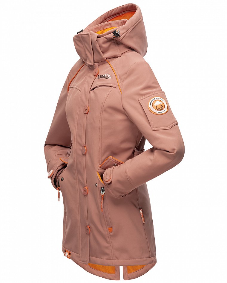 Marikoo Elegante Damen Übergangs Softshell Jacke mit Kapuze Soulinaa Terracotta Gr. 38 - M