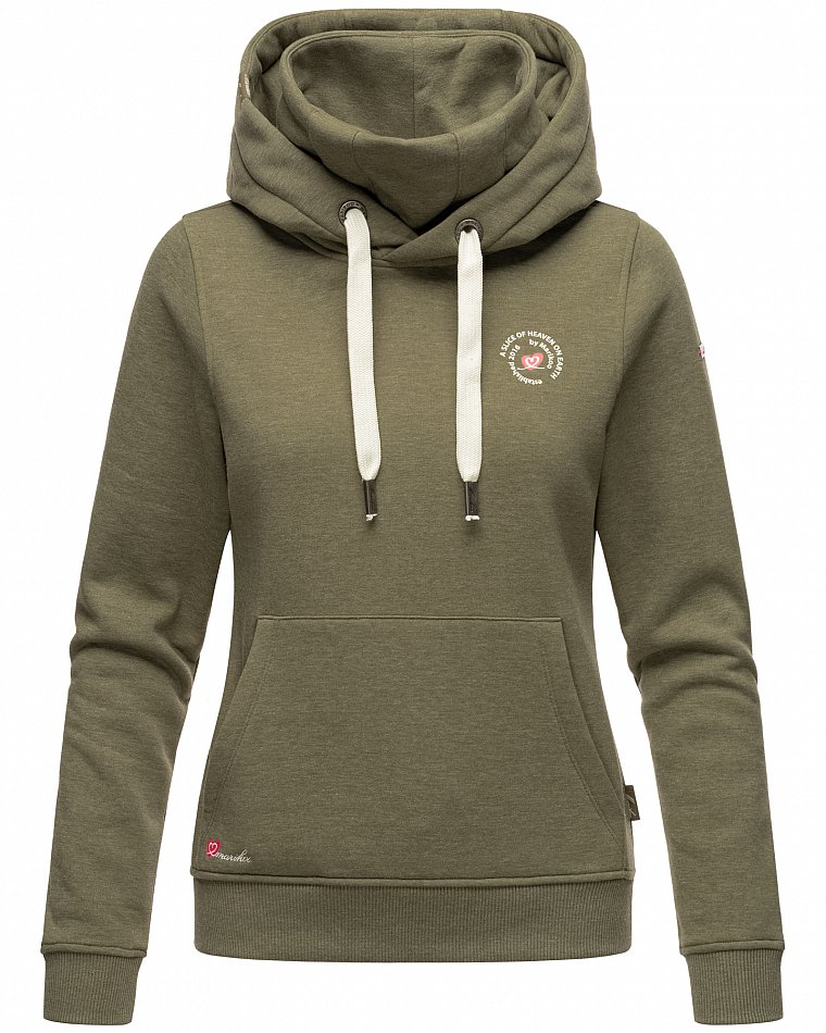 Marikoo Chihiroo Damen Kapuzensweatshirt Hoodie Dusty Olive Melange Gr. 38 - M