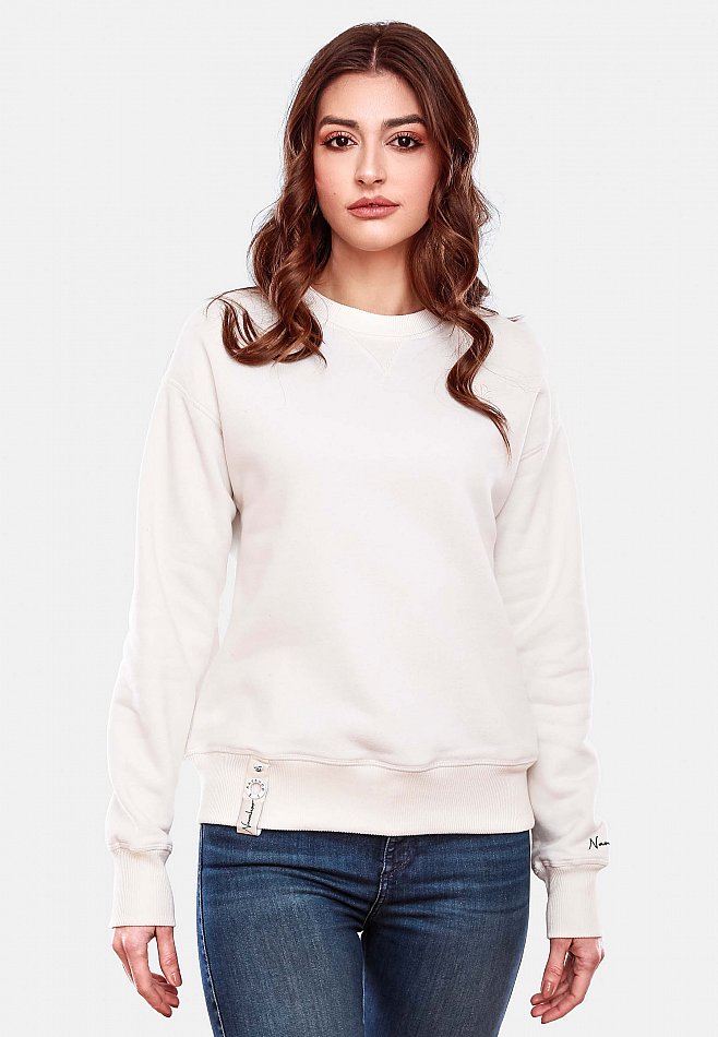 Navahoo Zuckerschnecke Damen Pullover Sweatshirt Weiß Gr. 40 - L