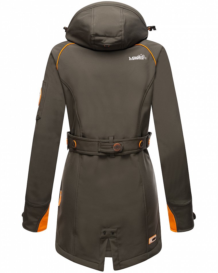 Marikoo Elegante Damen Übergangs Softshell Jacke mit Kapuze Soulinaa Amber Anthrazit Gr. 40 - L