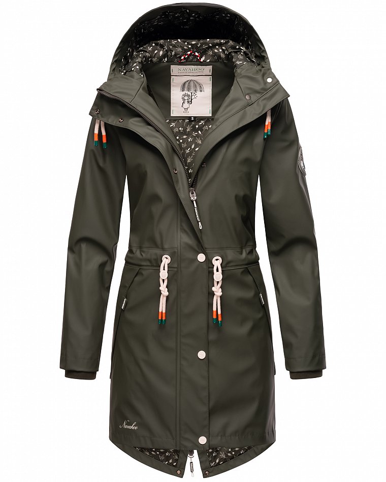Navahoo Tropical Stormoo Damen Übergangsjacke Regenjacke Olive Gr. 36 - S