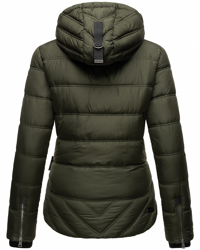 Navahoo Renesmee Winterjacke Stepp Jacke mit Kapuze Olive Gr. 42 - XL