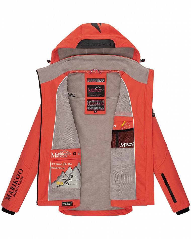 Marikoo Mountain wasserfeste Damen Softshell Regenjacke Mount-Cho-Oyu Coral Gr. 38 - M