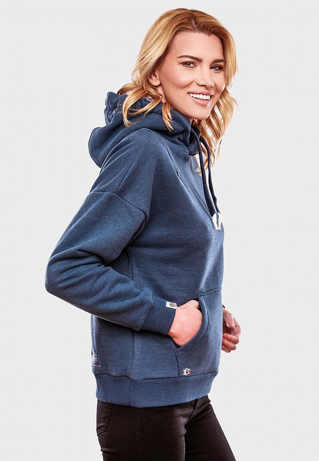 Navahoo Zuckerbärchen Damen Hoodie Kapuzensweatshirt Pullover Dusty Blue Gr. 34 - XS