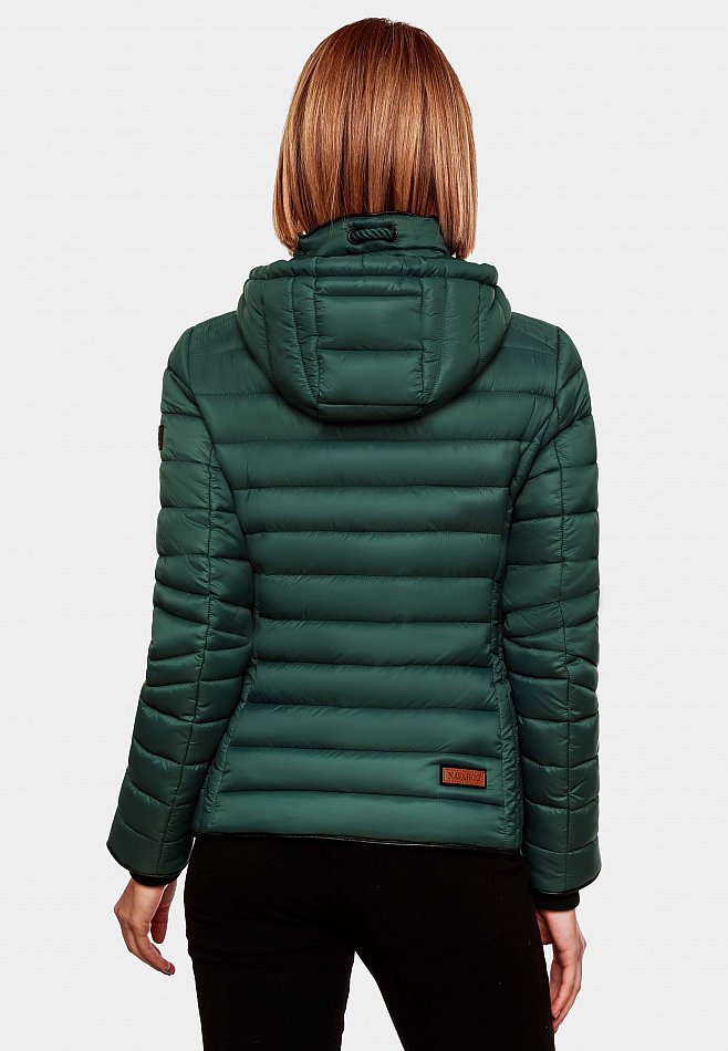 Navahoo Lulana Damen Übergangs Steppjacke mit Kapuze Ocean Green Gr. 44 - XXL