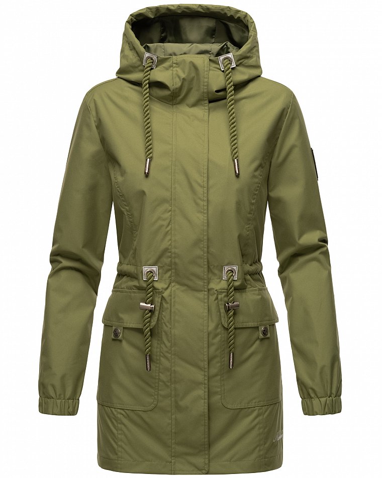 Navahoo Neophee Damen Übergangsjacke Parka Olive Gr. 34 - XS