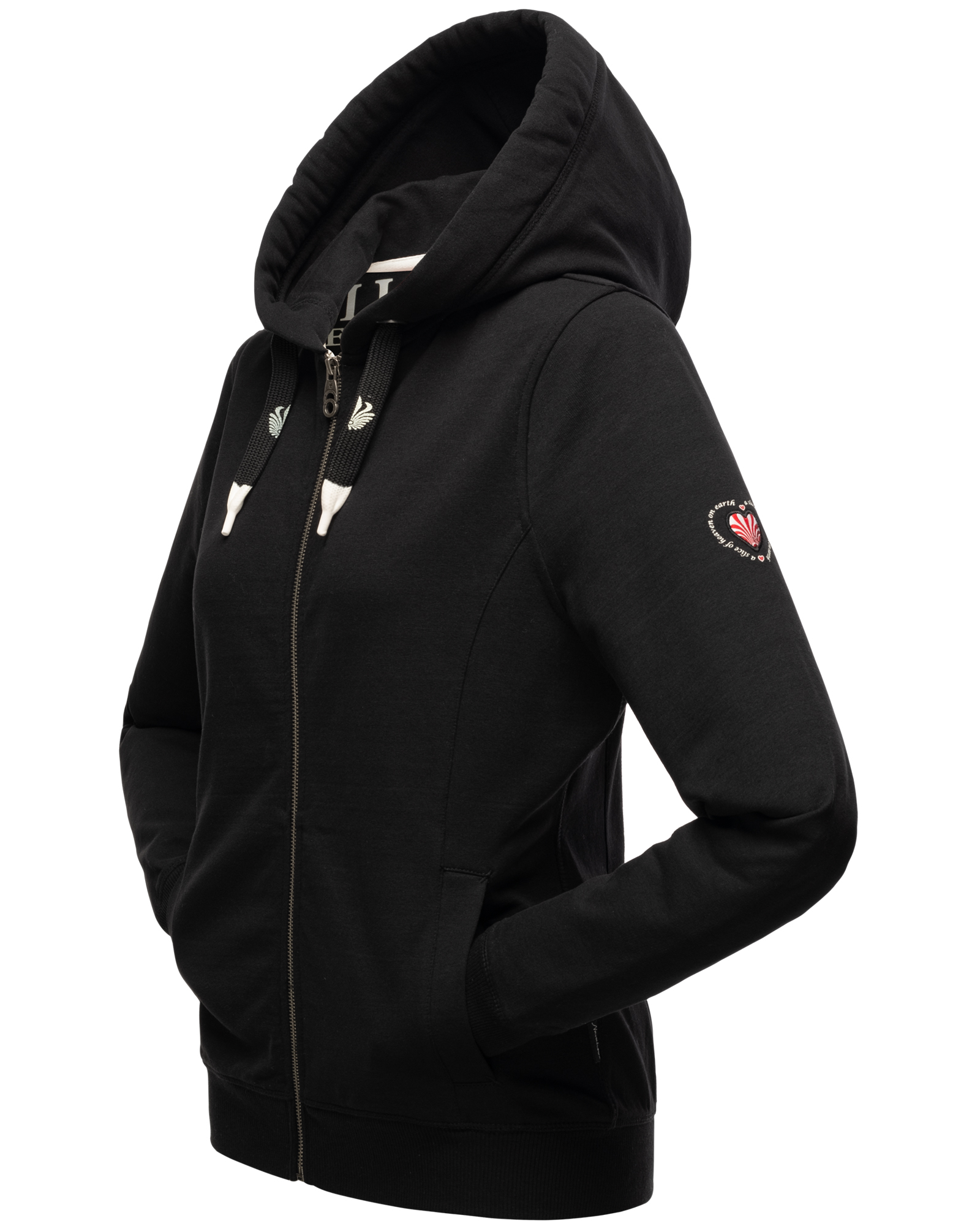 Navahoo Engelshaar Damen Sweatjacke Hoodie Schwarz Gr. 38 - M