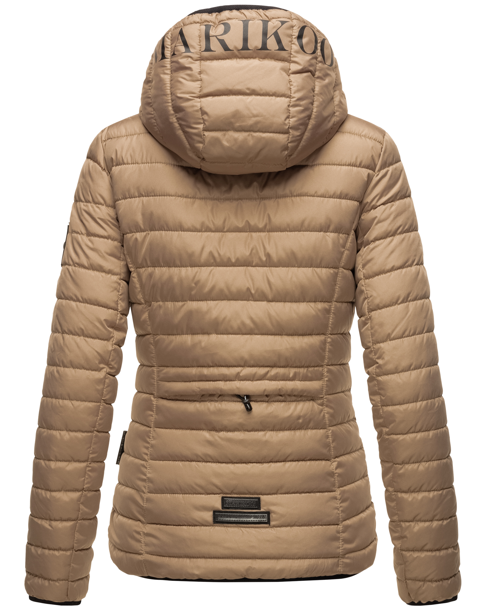 Marikoo Damen Winterjacke Outdoorjacke Steppjacke mit Kapuze Jaylaa Taupe Gr. 36 - S  