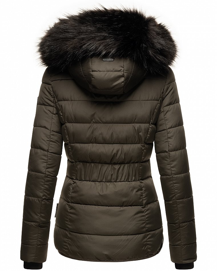 Navahoo Zuckerbiene Damen gefütterte Winter Steppjacke mit Kapuze Anthrazit Gr. 36 - S