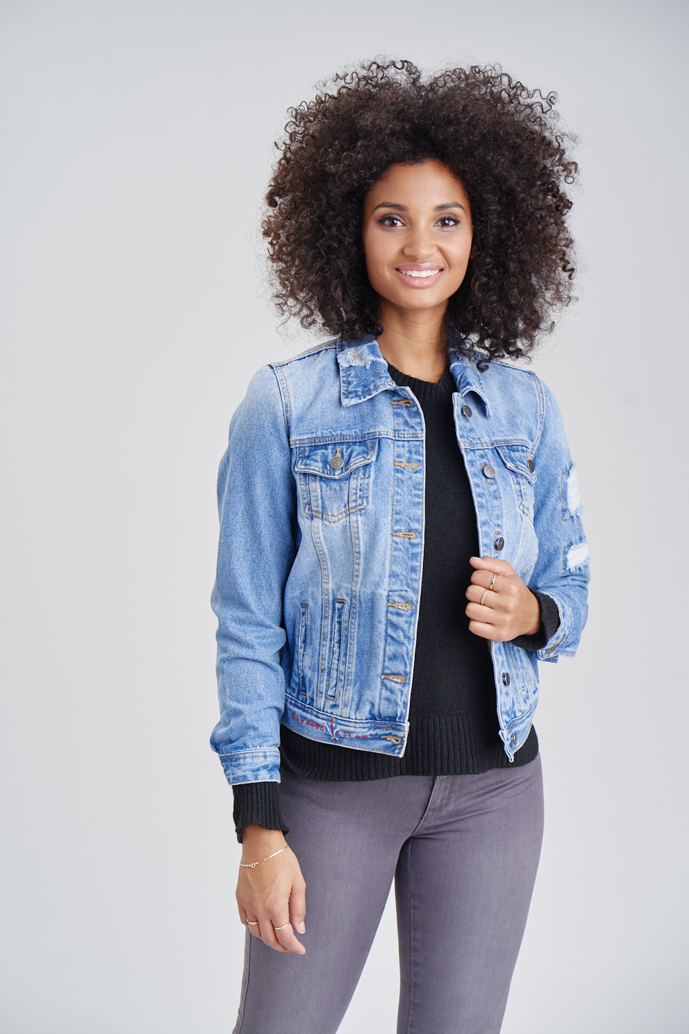 Navahoo Damen Destroyed Jeans Jacke Pamuyaa Hellblau Gr. 40 - L