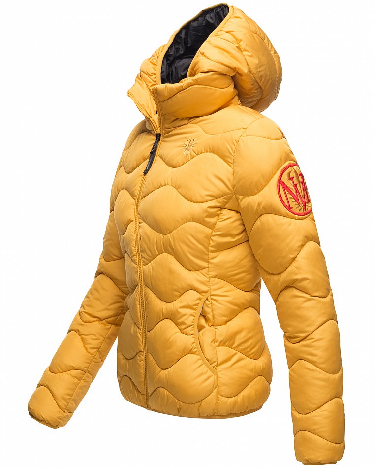 Navahoo Key Color Winterjacke Steppjacke mit abnehmbarer Kapuze Yellow Gr. 36 - S