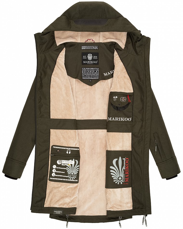 Marikoo Racquellee Damen Softshelljacke Funktionsmantel Olive Gr. 38 - M