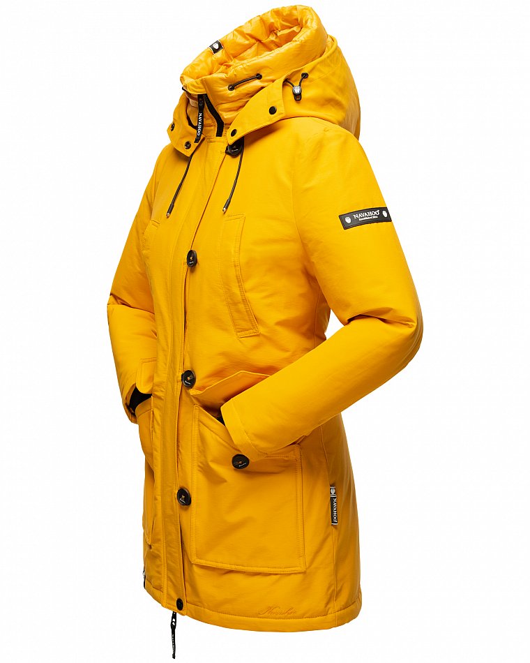 Navahoo Freezestoorm Damen Parka Winterjacke gefüttert Gelb Gr. 42 - XL