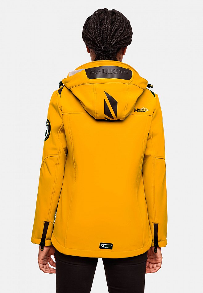 Marikoo Mountain wasserfeste Damen Softshell Regenjacke Mount-Cho-Oyu Amber Yellow Gr. 38 - M
