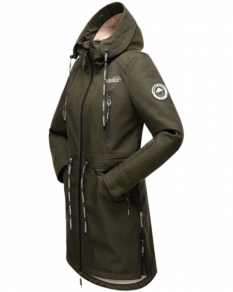 Marikoo Racquellee Damen Softshelljacke Funktionsmantel Olive Gr. 38 - M