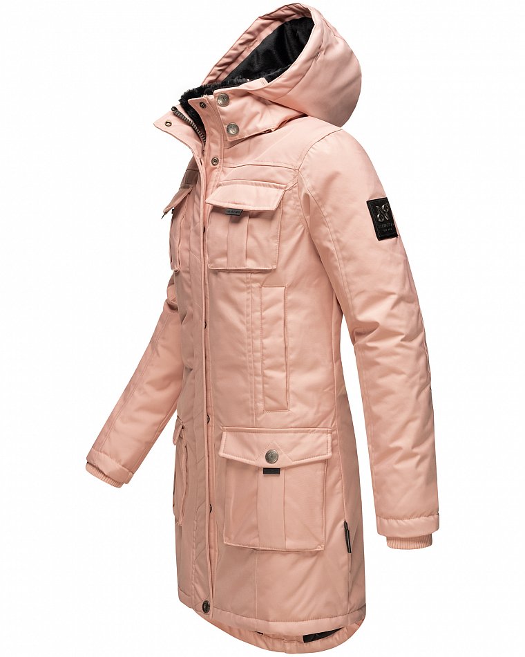 Navahoo Winterparka Wintermantel mit Kapuze & Kunstfell Tiniis Rosa Gr. 36 - S