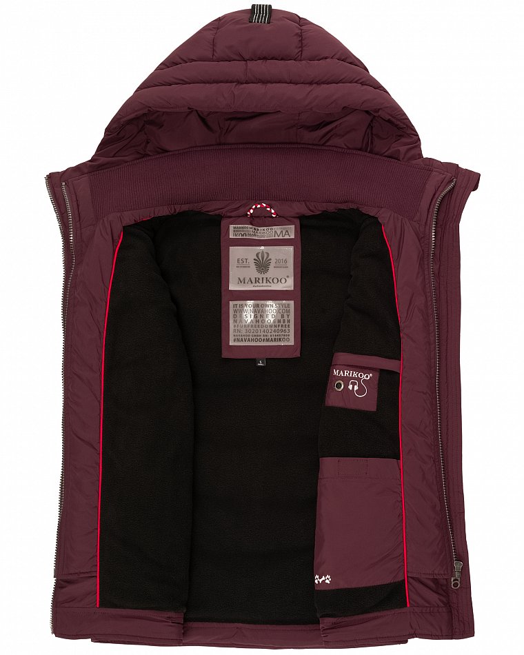 Marikoo Taisaa Damen Übergangs Weste mit Stehkragen Wine Gr. 34 - XS 