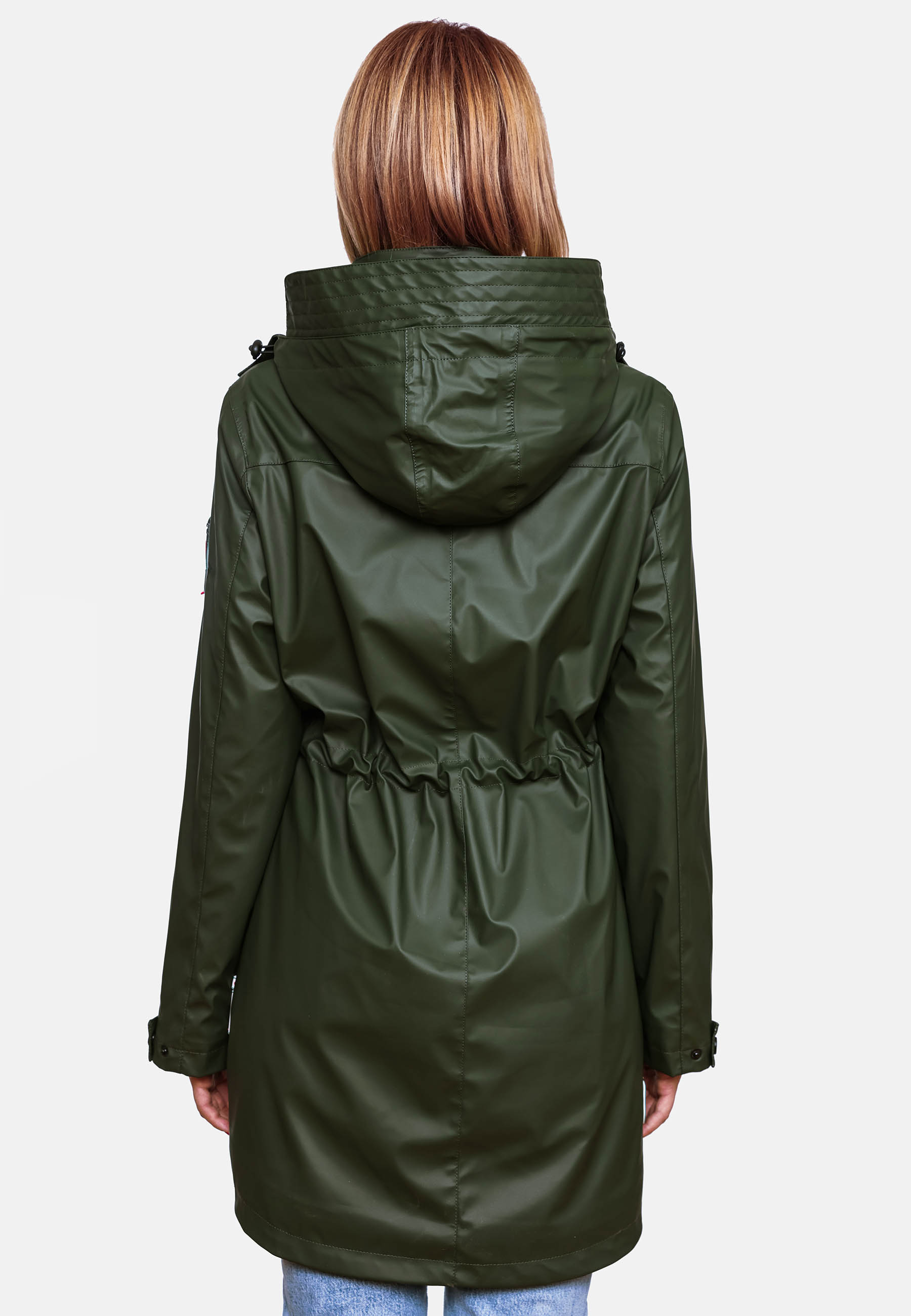 Navahoo Deike Damen Winterjacke Regenjacke mit Teddyfell Olive Gr. 36 - S