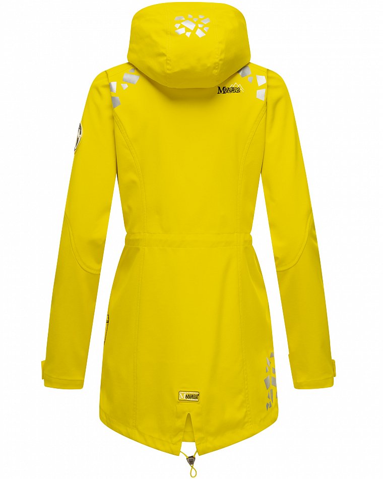 Marikoo Wasserfeste Damen Softshell Übergangsjacke mit Kapuze und Reflektoren Ulissaa Gelb Gr. 46 - XXXL