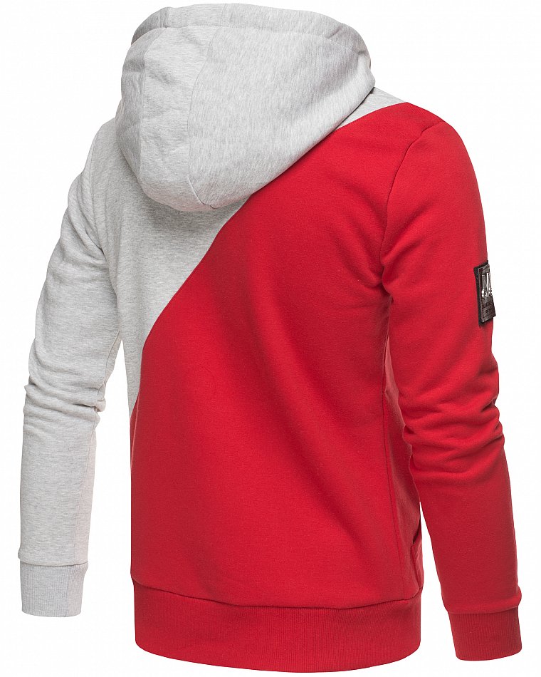 Marikoo Tamaroo Herren Colorblock Hoodie Pullover Rot Gr. 48 - M