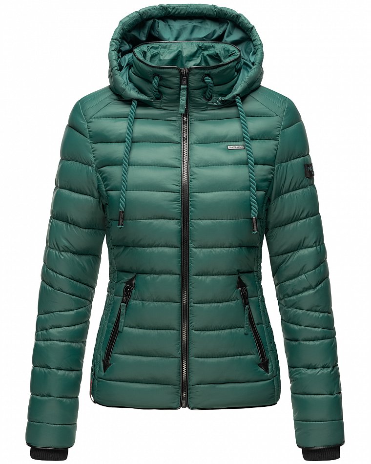 Navahoo Lulana Damen Übergangs Steppjacke mit Kapuze Ocean Green Gr. 44 - XXL