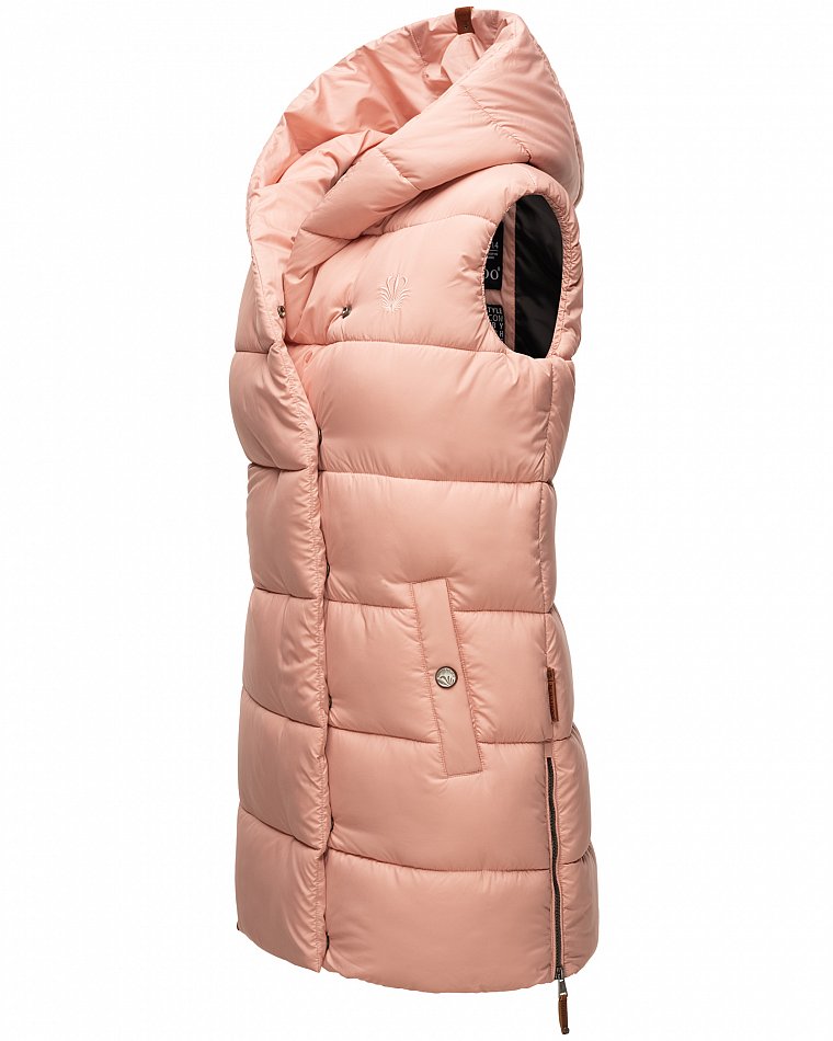 Navahoo Madilynaa Damen Winter Steppweste mit Kapuze Rosa Gr. 38 - M