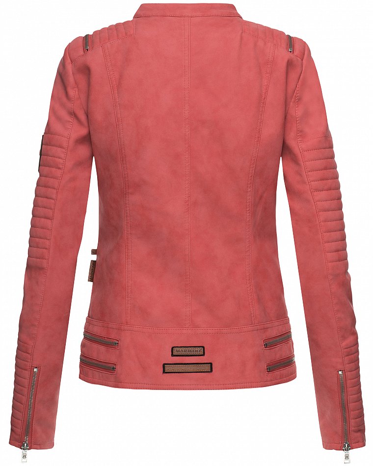 Marikoo Akikoo Damen Kunstlder Biker Jacke Rot Gr. 40 - L