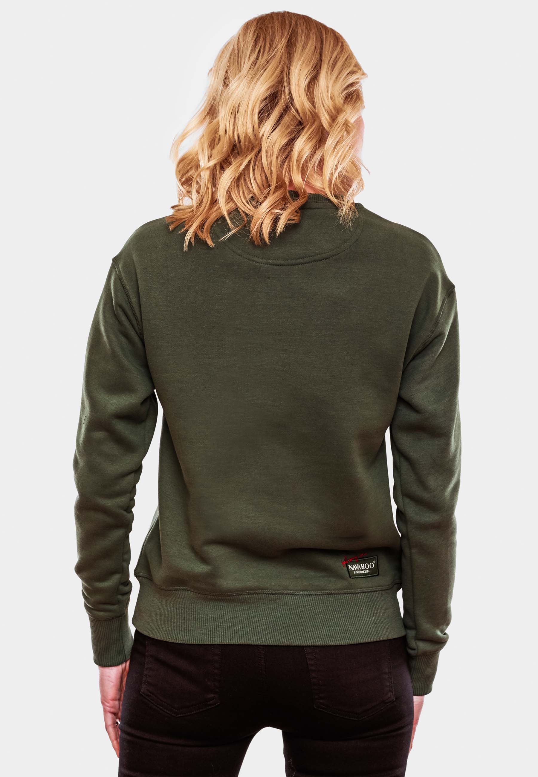 Navahoo Zuckerschnecke Damen Pullover Sweatshirt Dark Olive  Gr. 38 - M