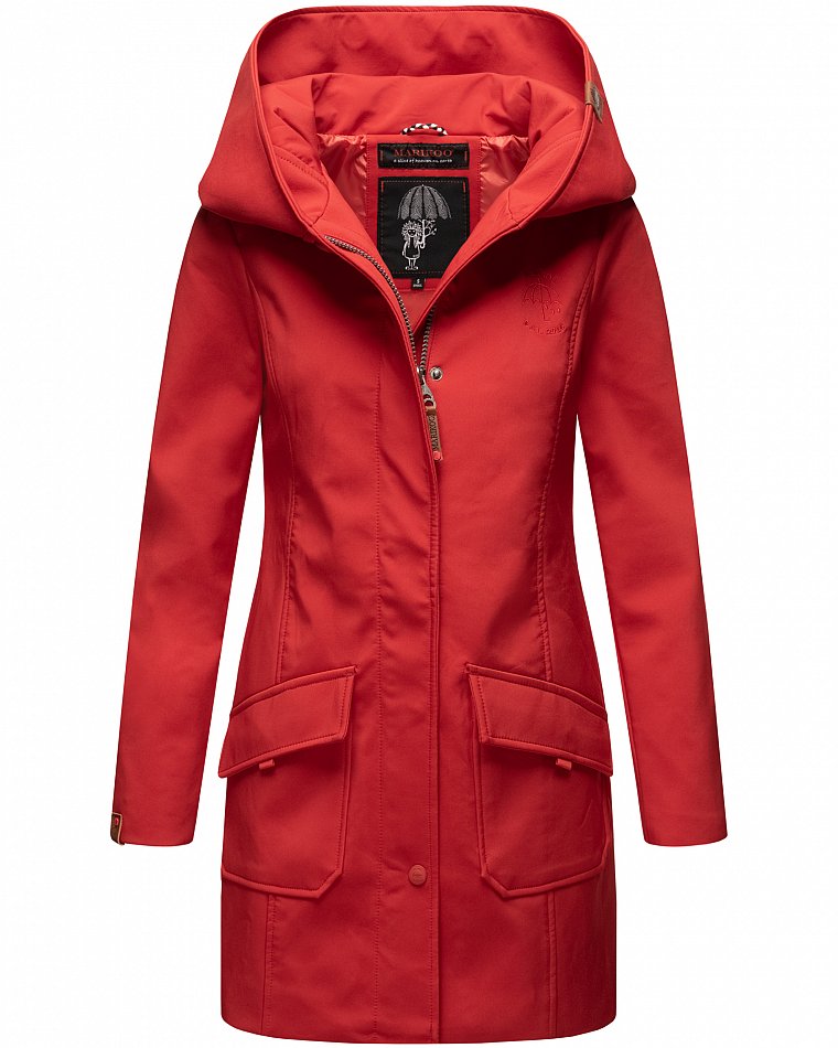 Marikoo Mayleen Damen Softshell Jacke mit Kapuze Rot Gr. 42 - XL