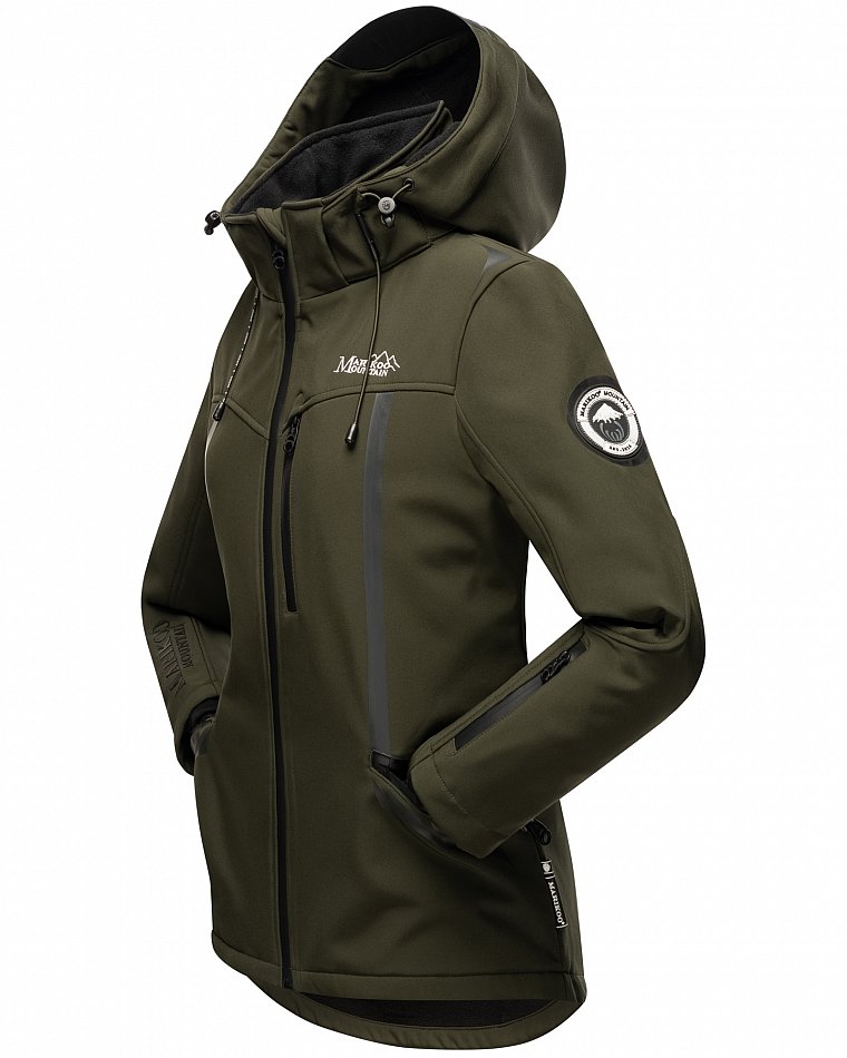 Marikoo Mountain wasserfeste Damen Softshell Regenjacke Mount-Cho-Oyu Dark Olive Gr. 36 - S