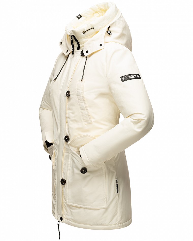 Navahoo Freezestoorm Damen Parka Winterjacke gefüttert Off White Gr. 44 - XXL