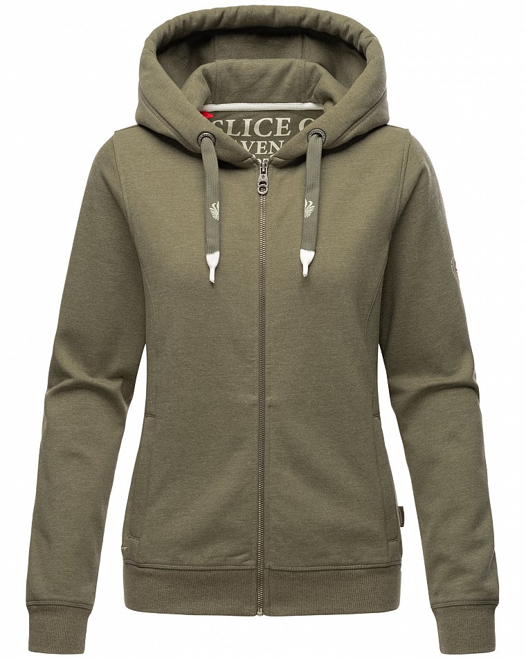 Navahoo Engelshaar Damen Sweatjacke Hoodie Dusty Olive Melange Gr. 40 - L