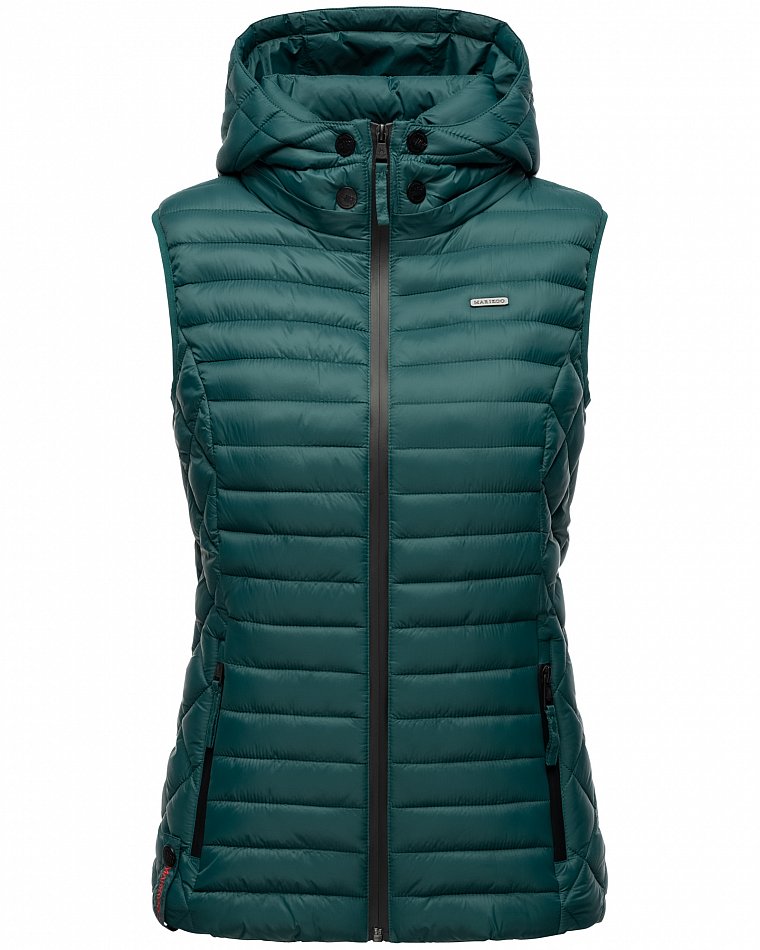 Marikoo Hasenpfote Damen Weste Steppweste mit Kapuze Ocean Green Gr. 36 - S