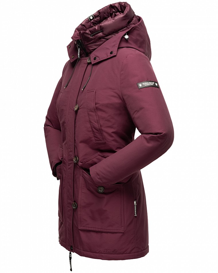Navahoo Freezestoorm Damen Parka Winterjacke gefüttert Wine Gr. 34 - XS