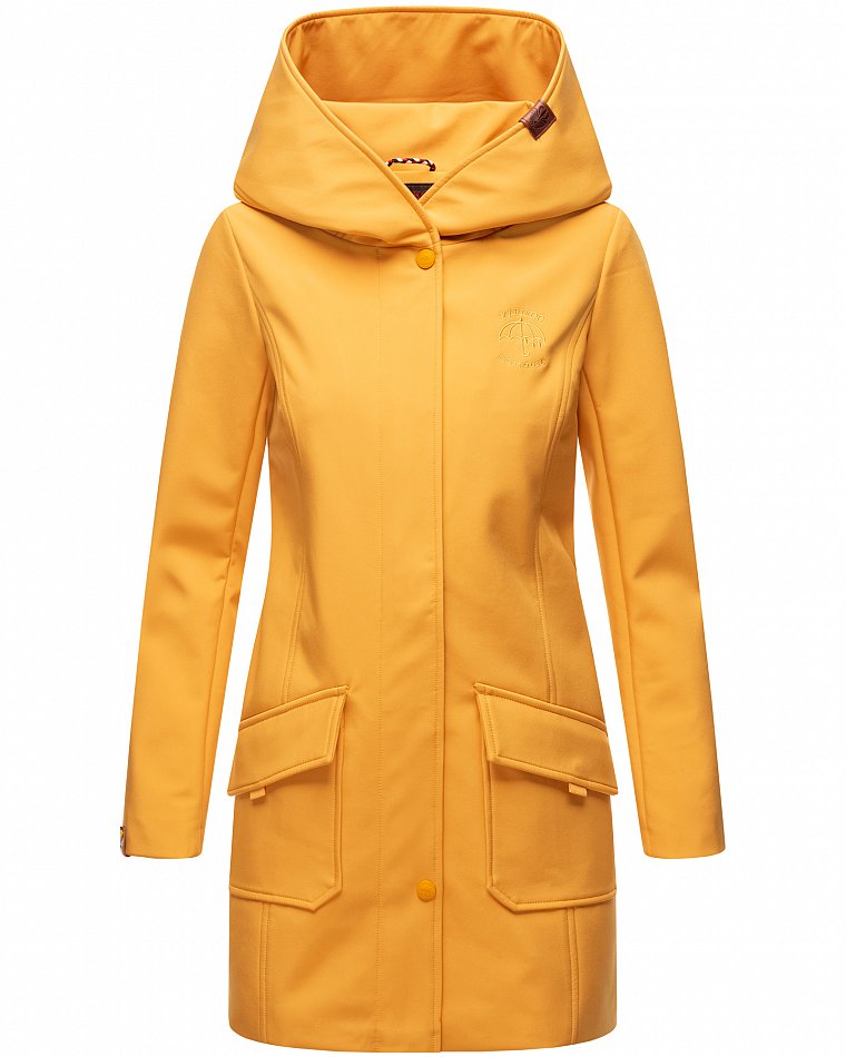 Marikoo Mayleen Damen Softshell Jacke mit Kapuze Amber Gelb Gr. 40 - L