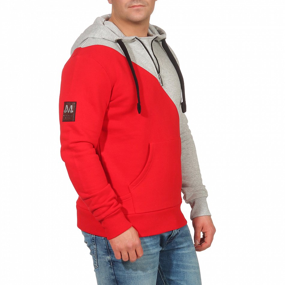Marikoo Tamaroo Herren Colorblock Hoodie Pullover Rot Gr. 52 - XL