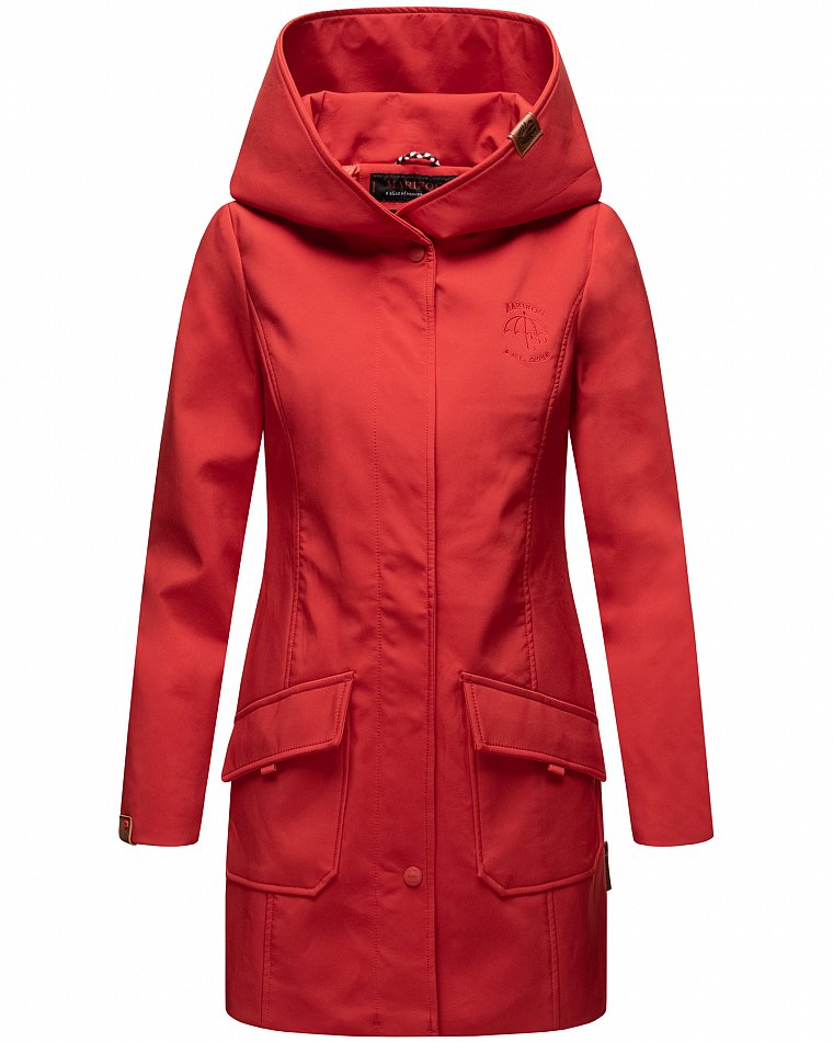 Marikoo Mayleen Damen Softshell Jacke mit Kapuze Rot Gr. 38 - M