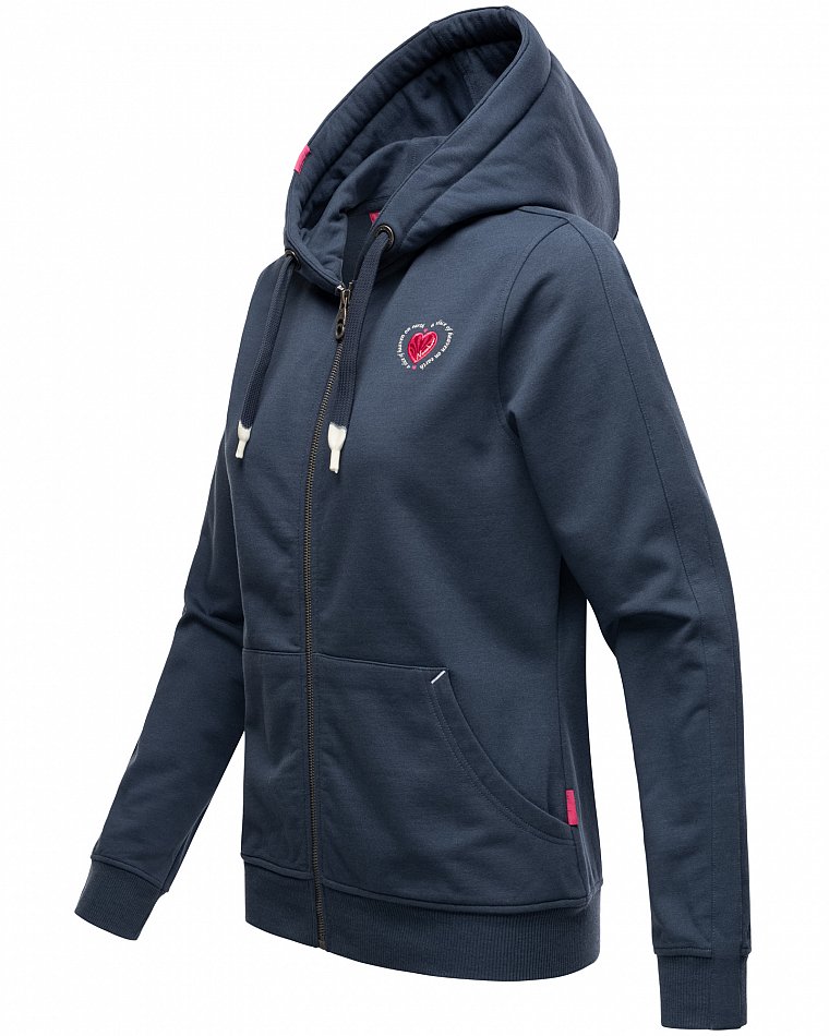 Navahoo Cremetörtchen Damen Sweatjacke Hoodie Dusty Blue Gr. 38 - M